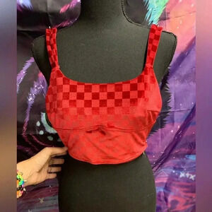 xxs Red checkered top